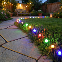 Lampes solaires à piquet LED RGB étanches en forme de globe de cristal pour extérieur, jardin, pelouse, allée, décoration paysagère
