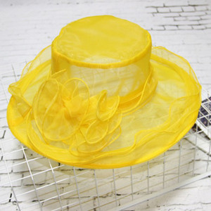 Chapeau à bords larges pour femme, robe d'été à motif Floral, style fête d'église, mariage, vacances, chapeau Vintage, mode - Product Image 1
