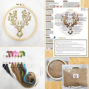 Kit de broderie pour adultes débutants avec motifs de paysages de jardin, cerceaux et instructions, artisanat manuel, point de croix - Product Image 4