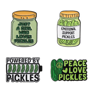 Meistverkaufter Großhandels-Anstecker für Gurken-Liebhaber mit 'Peace Love' und Weichem Emaille, Individuelles Logo-Abzeichen, Anstecknadel - Product Image 1