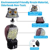 Statue de Hibou en Résine pour Jardin, Décoration Extérieure, Modèle Artistique Peint à la Main, Appât de Chasse, Dissuasion pour le Contrôle des Oiseaux