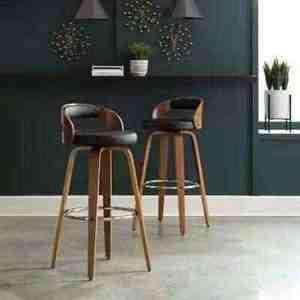 Tabouret en bois industriel moderne pour cuisine, salle à manger, café, bar, hôtel, extérieur, sous-sol, nouveau design avec dossier confortable - Product Image 3