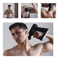 Pistolet de massage fascia rechargeable USB, 4 têtes, moteur sans balais, affichage numérique, appareil portatif pour soulager les douleurs musculaires profondes