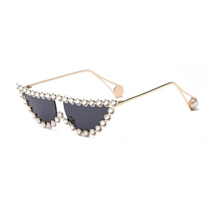 Strass oeil de chat demi-monture nuances lunettes étincelantes accessoires de mode - Product Image 1