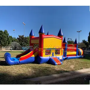 Kids Party Jumper Bounce Huis Combo Springkasteel Opblaasbare Voetbal Hindernisbaan Groothandel