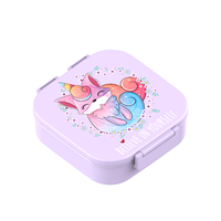 Boîte à lunch pour enfants pratique et mignonne, sans BPA, écologique, couvercle en plastique, réutilisable, compatible micro-ondes, compartiments multiples, repas nutritifs