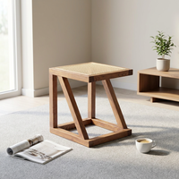 Table console moderne et créative en bois massif et verre, couleur naturelle, pour salon, chambre à coucher, meubles de maison