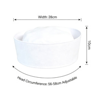 Sombrero de Marinero Clásico Blanco al por Mayor, Gorras y Sombreros de Color Sólido con Logotipo Personalizado, para Fiestas Náuticas de Verano y Halloween