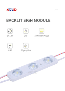 Modules LED 3 lampes à injection 12V dimmables IP67 pour enseignes rétroéclairées souples, modules LED pour caissons lumineux publicitaires étanches en extérieur - Product Image 6