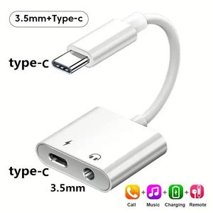 High Quality <b>Type</b> <b>C</b> <b>Adapter</b> 2 in 1 Usb-<b>c</b> to 3.5mm Jack Headphones Aux Audio Splitter Charger Usb <b>C</b> Earphone <b>Adapter</b> - Product Image 3