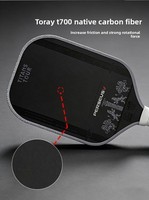 Raquette de Pickleball He Yuan T700 en Fibre de Carbone, Cadre à Énergie Cinétique 5ème Génération, 16mm, Double Certification, Approuvée USAPA, OEM