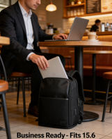 Sac à dos pour ordinateur portable en cuir de luxe pour hommes, avec logo personnalisé, imperméable, pour les voyages, 15,6 pouces, fin, pour le travail au bureau, vente en gros, faible MOQ, OEM