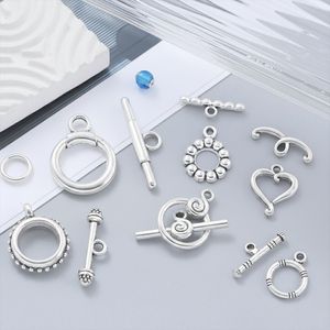 Connecteur en alliage de zinc, argent antique, forme de cœur, pour la fabrication de bracelets, accessoires de bijoux DIY - Product Image 3