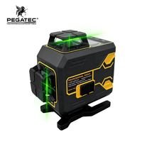 Niveau laser PEGATEC 16 lignes, faisceau vert, 4x360 degrés, auto-nivelant, support magnétique, télécommande pour la construction professionnelle