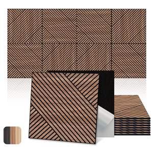 Panel Acústico Autoadhesivo <span class=keywords><strong>de</strong></span> Fibra <span class=keywords><strong>de</strong></span> Poliéster 100% con <span class=keywords><strong>Diseño</strong></span> 3D <span class=keywords><strong>de</strong></span> Chapa <span class=keywords><strong>de</strong></span> Madera, Ecológico, para Estudio <span class=keywords><strong>de</strong></span> <span class=keywords><strong>Diseño</strong></span> Gráfico, NRC70% - Product Image 2