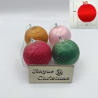 Boules de Noël en satin de haute qualité, 8,8 cm, facettées, rouges, avec capuchon doré, imperméables, personnalisables