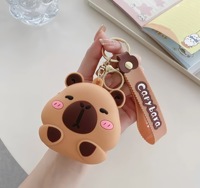 Dompet Koin Hewan Kapibara Kartun, Kantong Uang Kecil Silikon, Gantungan Kunci, Tas, Aksesoris Lucu, Dompet Kapibara, Gantungan Kunci, Liontin