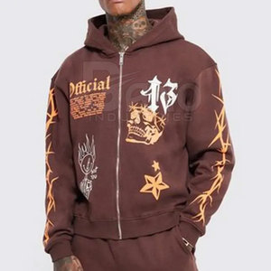 Venta al por mayor nueva ropa deportiva personalizable Puff impresión 100% algodón ligero transpirable chándal conjunto más vendido para el invierno - Product Image 3