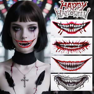 Halloween <span class=keywords><strong>horreur</strong></span> <span class=keywords><strong>Thriller</strong></span> corps Art démon grande bouche temporaire tatouage autocollant transfert d'eau impression étanche pour la décoration - Product Image 3