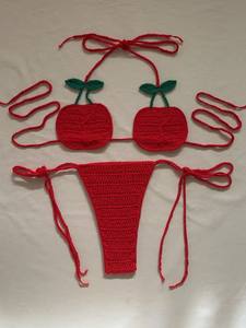King Mcgreen Star Summer <span class=keywords><strong>Bikini</strong></span> 100% hecho a mano brasileño Crochet Heart traje de baño conjunto Sexy baño caliente ropa de playa trajes de baño personalizados - Product Image 2