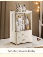 Armoire de rangement de luxe pour cosmétiques de bureau, grande capacité, anti-poussière, organisateur de soins de la peau avec tiroir
