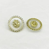Boutons métalliques personnalisés sur mesure pour usine, boutons à tige en alliage de zinc doré, plaqué fantaisie avec strass, écologiques et sans nickel pour vêtements