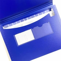 Boîte de classement en plastique personnalisée à 12 pochettes, porte-documents extensible avec fentes pour cartes, pour billets et documents