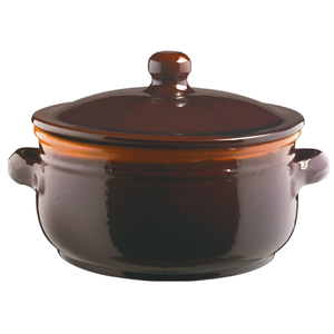 Sartén de terracota de 2 asas, línea marrón, diámetro [insertar diámetro aquí] 24 cm - Product Image 1