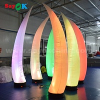 Décoration gonflable Sayok Led éclairage éléphant défense pilier gonflable ivoire gonflable pour événement publicitaire