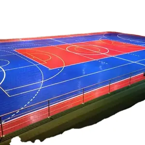28*15 campo da basket esterno portatile per la riduzione del rumore con piastrelle ad incastro, tappetino sportivo per cortile sul retro