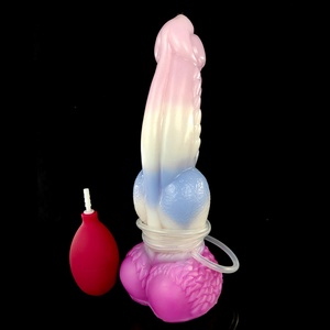 23 cm Sea Jelly Fantasy Adult Sexy Products Store Monster Squirting <b>Dildo</b> Male Ejaculation Rubber Penis for Female - Product Image 3
