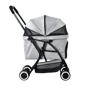 Voiture pour animaux de compagnie facile à plier avec trou pour chien ventilé pour la visibilité des animaux de compagnie avec système de freinage pour la sécurité des animaux de compagnie - Product Image 2