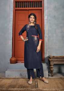 Indian and Pakistani Style Heavy Embroidery Work Cotton Kurta / <b>Kurti</b> for Women FABZONE Jhumka- Vol-1 In-Stock Wholesale Price - Product Image 4