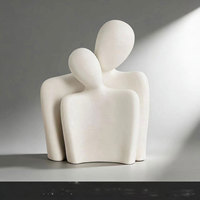 Figurines de couple en porcelaine blanche abstraite créative Jianermi, décorations pour la maison, salon, meuble TV, armoire à vin, style moderne