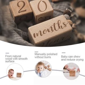 Creative <b>Wooden</b> Building <b>Blocks</b> for Newborn Photography Props Laser Cut Carved Monthly Milestone Cards Baby Gift Mother's Day - Product Image 4
