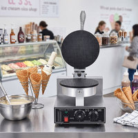 Pembuat Waffle Cone Komersial Satu Kepala |   Pembuat Cone Es Krim Listrik 1200W Pemanas Cepat dengan Lapisan Anti Lengket