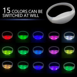 Gelang remote control LED gelang menyala silikon bercahaya aktivasi suara favorit pesta logo promosi kustom - Product Image 2