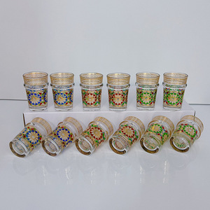 Verres à thé marocains portables en <span class=keywords><strong>verre</strong></span> sodocalcique, lot de 6/12, haute valeur esthétique, style Moyen-Orient arabe, avec emballage en boîte colorée - Product Image 2