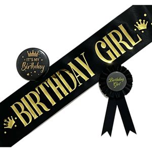 HLC Set de Pin de Lata y Banda de Satén para Cumpleaños, Recuerdos para Fiesta de Cumpleaños, Decoraciones para el Día de Cumpleaños - Product Image 5