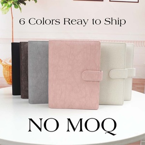 6 vòng hardbound A5 Linen lỏng chất kết dính máy tính xách tay rõ ràng Zip khóa/zipless phong bì Divider trang chèn da Bìa chủ thẻ - Product Image 2