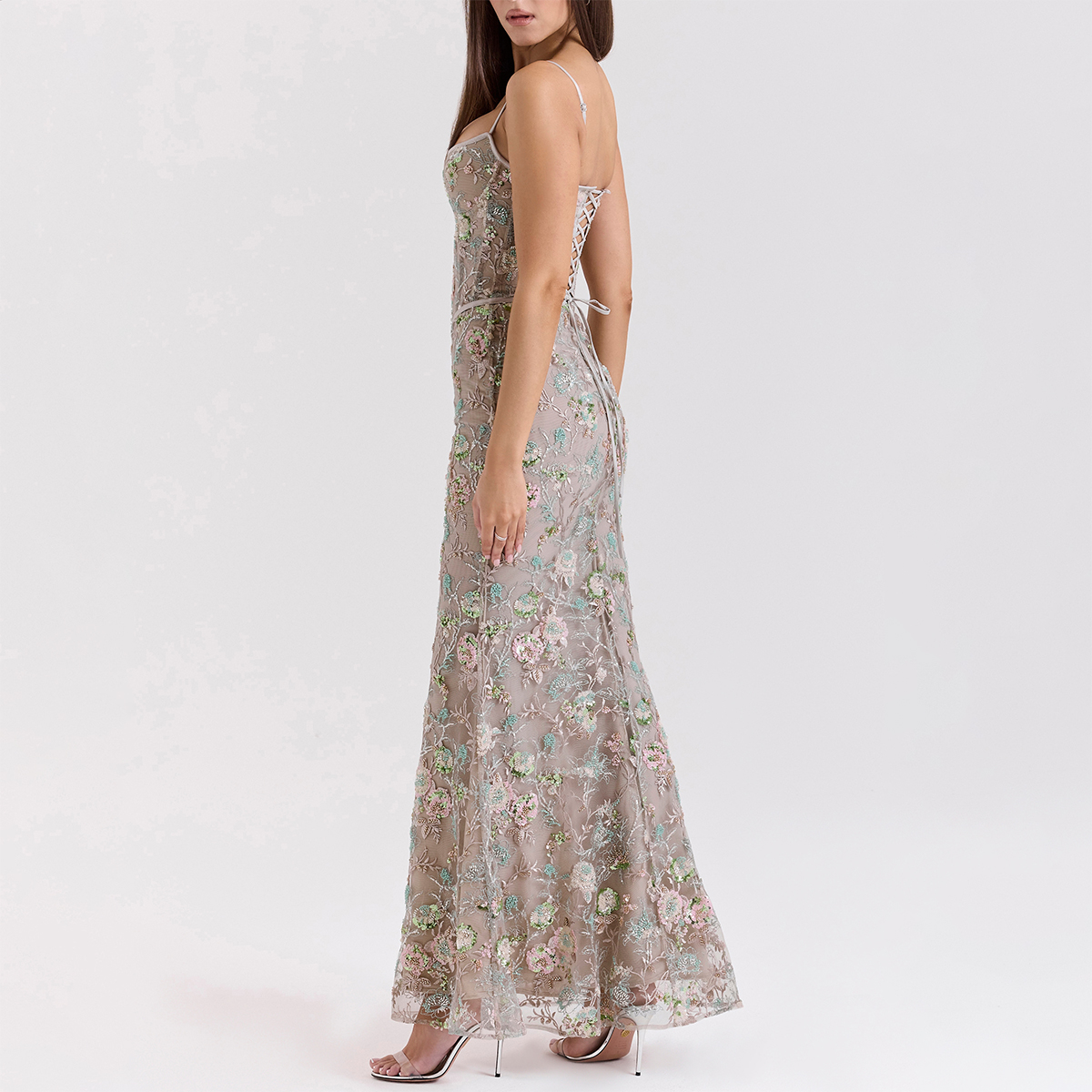 Silver Beaded Corset Maxi Dress Women Elegant Embellished Evening Gown  Formal Wear Party Dress| Alibaba.com