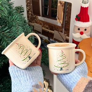 แก้วกาแฟ แก้วน้ำชา แก้วนม แก้วน้ำลายต้นคริสต์มาส ของขวัญคริสต์มาสแบบกำหนดเองได้ - Product Image 1