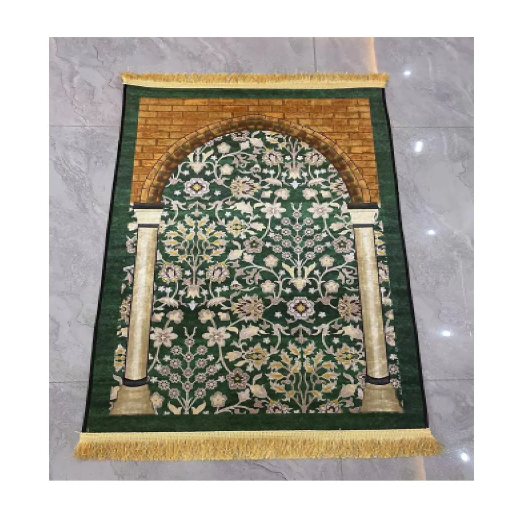 Factory custom karpet Malaysia Ramadan Gift rug pad Tassel sajadah Non-slip velvet prayer mat