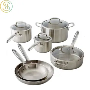 OEM Pabrik 10 Buah Peralatan Masak Stainless Steel Set untuk Kichin Set Panci Masak