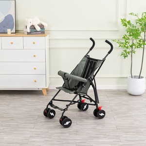 Poussette bébé moderne en tissu lin avec roues pliables, capote amovible, <span class=keywords><strong>sac</strong></span> de rangement arrière, ceinture de sécurité 2 points et <span class=keywords><strong>parapluie</strong></span> - Product Image 6
