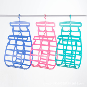Creative Plastic Double Hook Drying <b>Rack</b> Rectangle Mobile Hanging <b>Clothes</b> <b>Rack</b> Blue Green Pink - Product Image 1