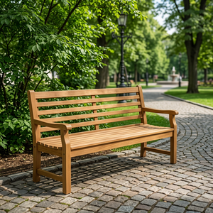 Banco de Jardín de Teca, Diseño Tradicional para Exteriores, Duradero, 2 Plazas, Apariencia Moderna, para Uso en Parques - Product Image 3