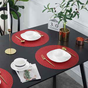 Sets <span class=keywords><strong>de</strong></span> table en PVC antidérapants et résistants à la chaleur <span class=keywords><strong>de</strong></span> haute qualité, plusieurs couleurs, vente en gros, pour mariages et décorations - Product Image 5