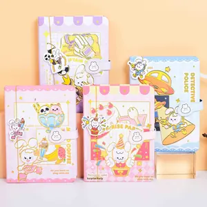Ad alto valore A6 Planner 64k pulsante magnetico Cartoon Notebook carino piccolo cartonato carta per Notebook A3 all'ingrosso per studenti di sesso femminile - Product Image 1