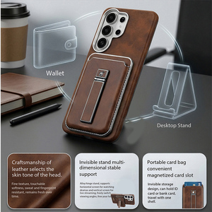 Étui portefeuille magnétique en cuir PU plaqué à chaud pour Samsung S26 S23 S24 S25 Ultra avec porte-cartes et support de protection - Product Image 4